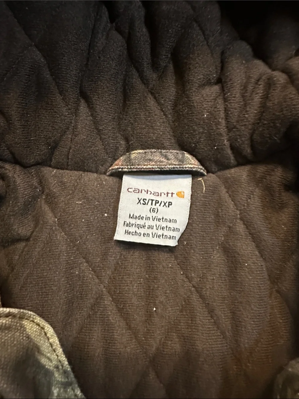 XS Carhartt Camo Jacket